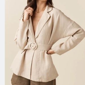 Vetta Linen Belted Blazer M